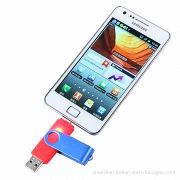 Double Ports Swivel USB Pen Drive, 4-32GB Flash Memory Capacity/with OTG Function/Patented Product